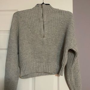 Knit gray quarter zip